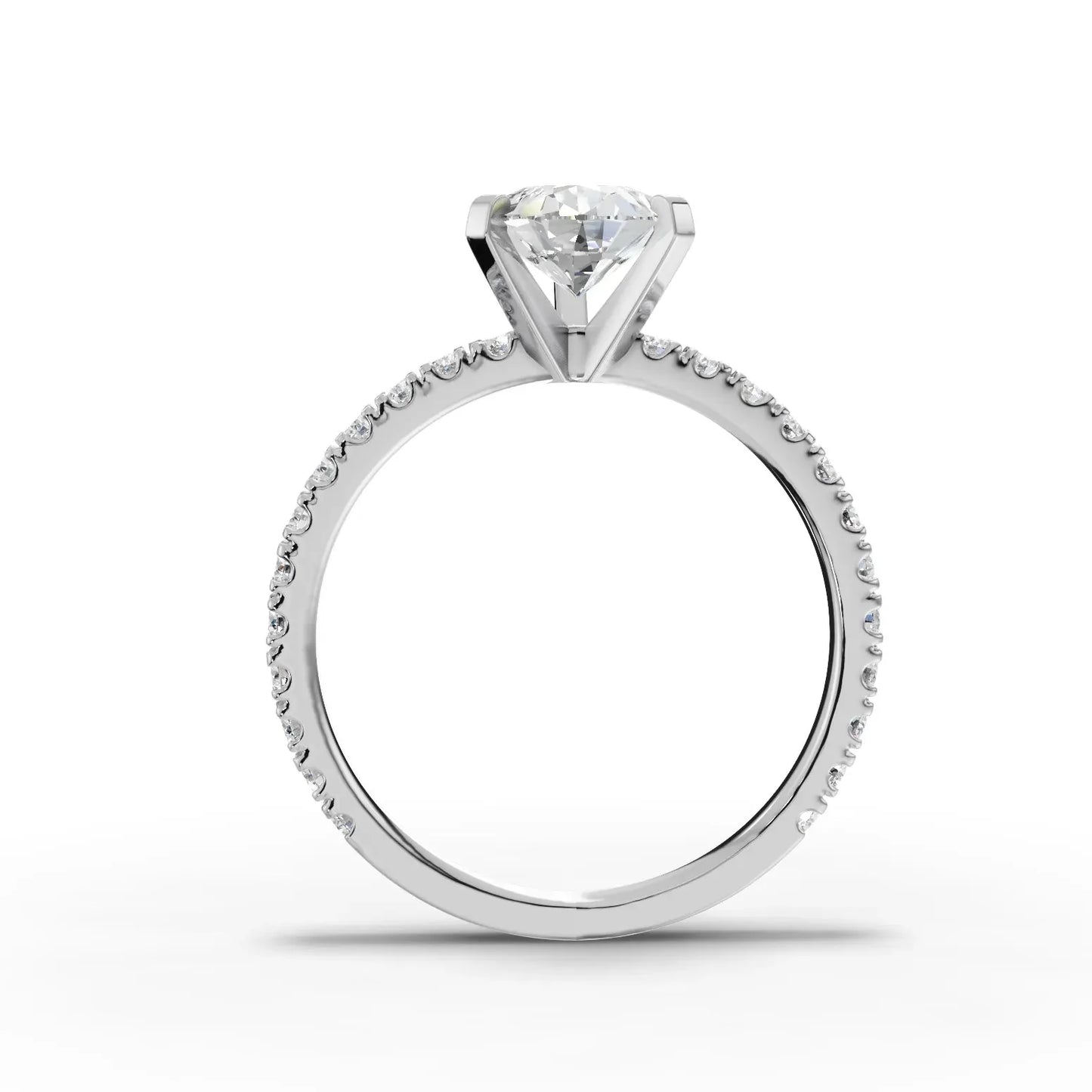 2.23CT Pear Lab Diamond Accent Engagement Ring