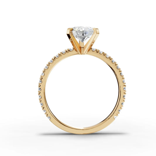 2.23CT Pear Lab Diamond Accent Engagement Ring