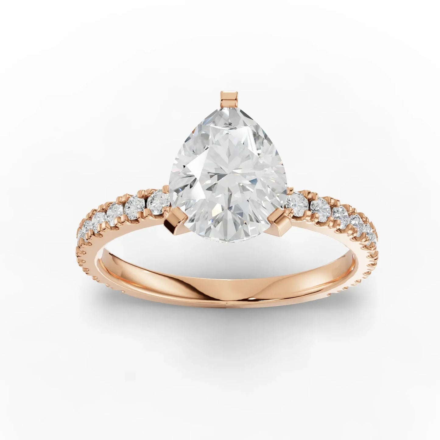 2.23CT Pear Lab Diamond Accent Engagement Ring