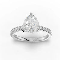2.23CT Pear Lab Diamond Accent Engagement Ring