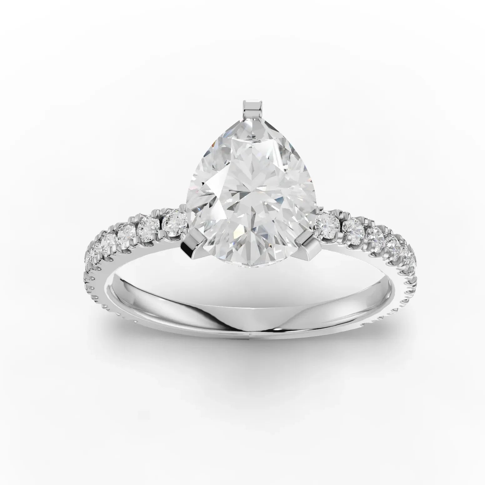 2.23CT Pear Lab Diamond Accent Engagement Ring