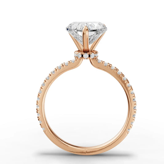 2.29CT Heart Lab Diamond Hidden Halo Accent Engagement Ring