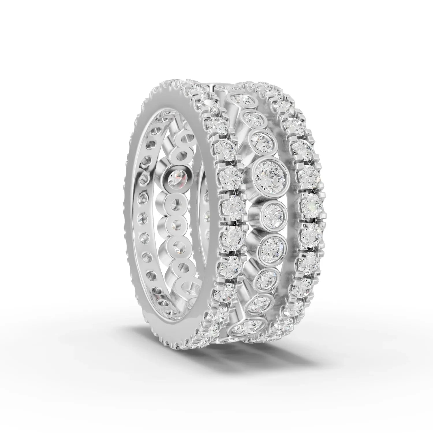 2.3CT Round Lab Diamond Full Eternity Bridal Ring