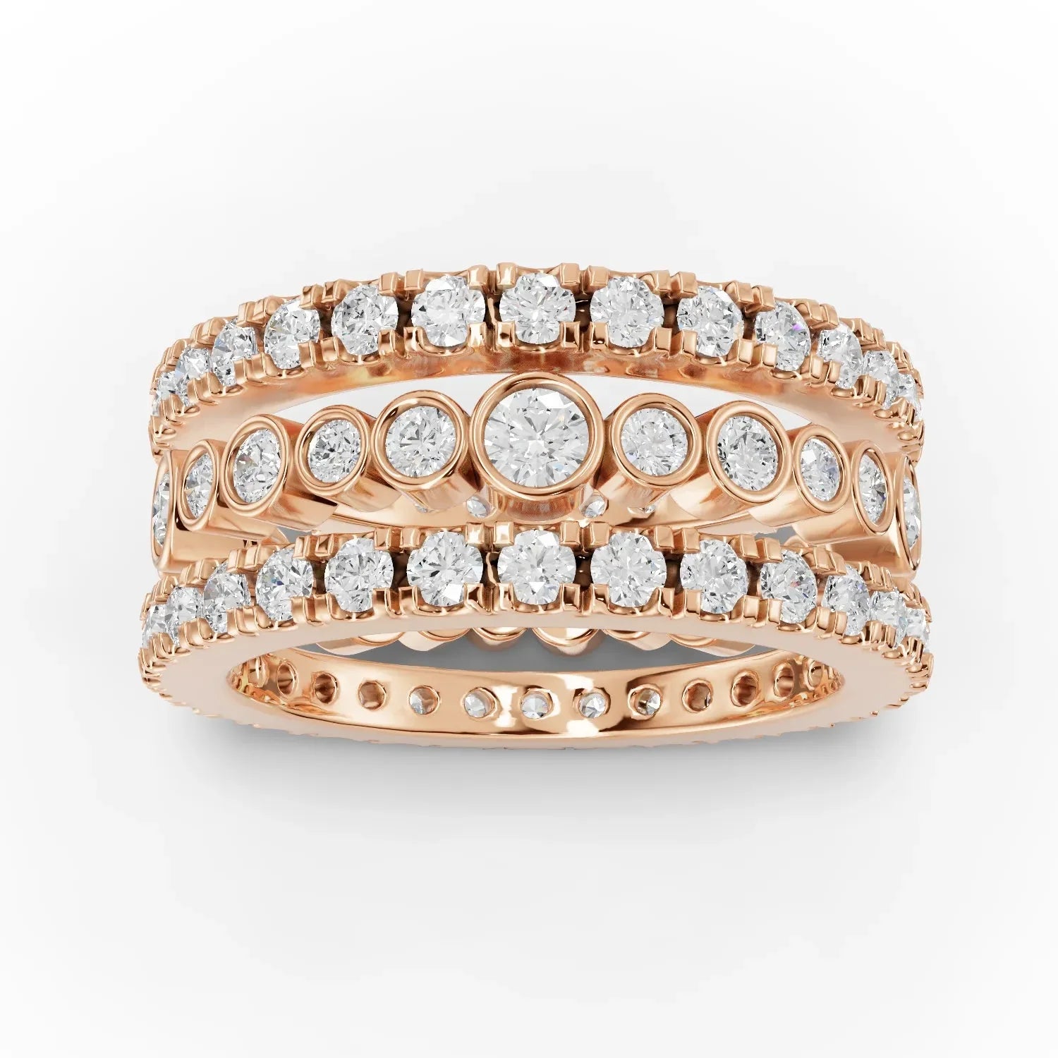2.3CT Round Lab Diamond Full Eternity Bridal Ring