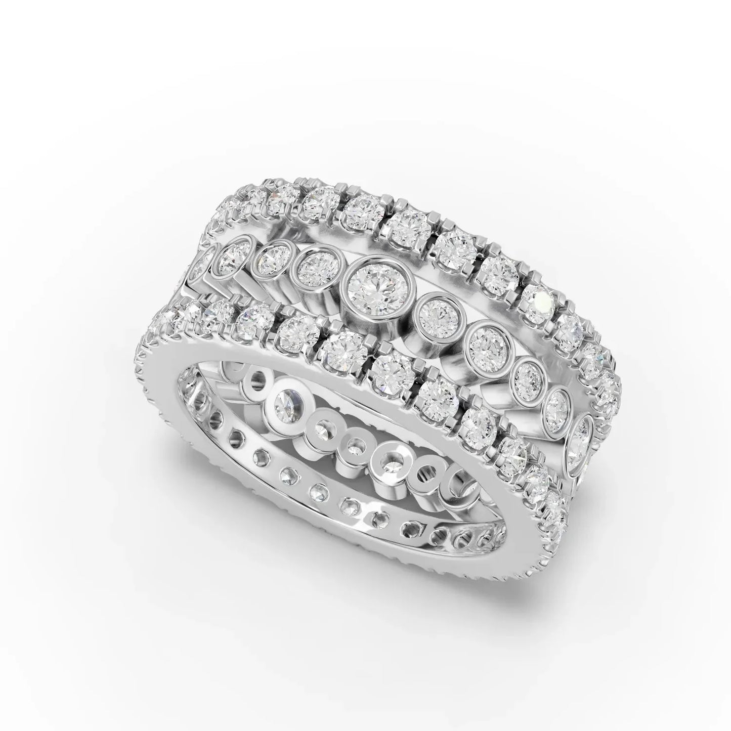 2.3CT Round Lab Diamond Full Eternity Bridal Ring
