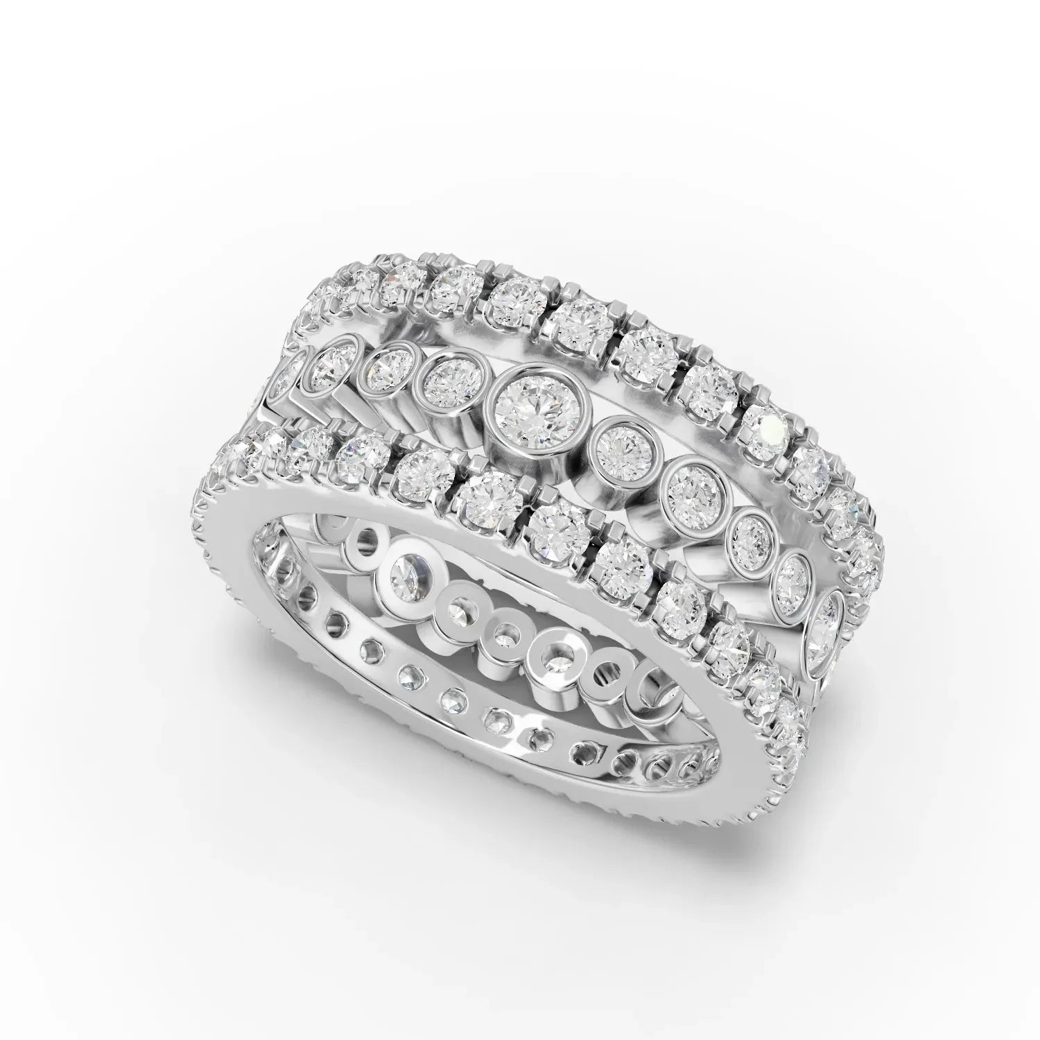 2.3CT Round Lab Diamond Full Eternity Bridal Ring