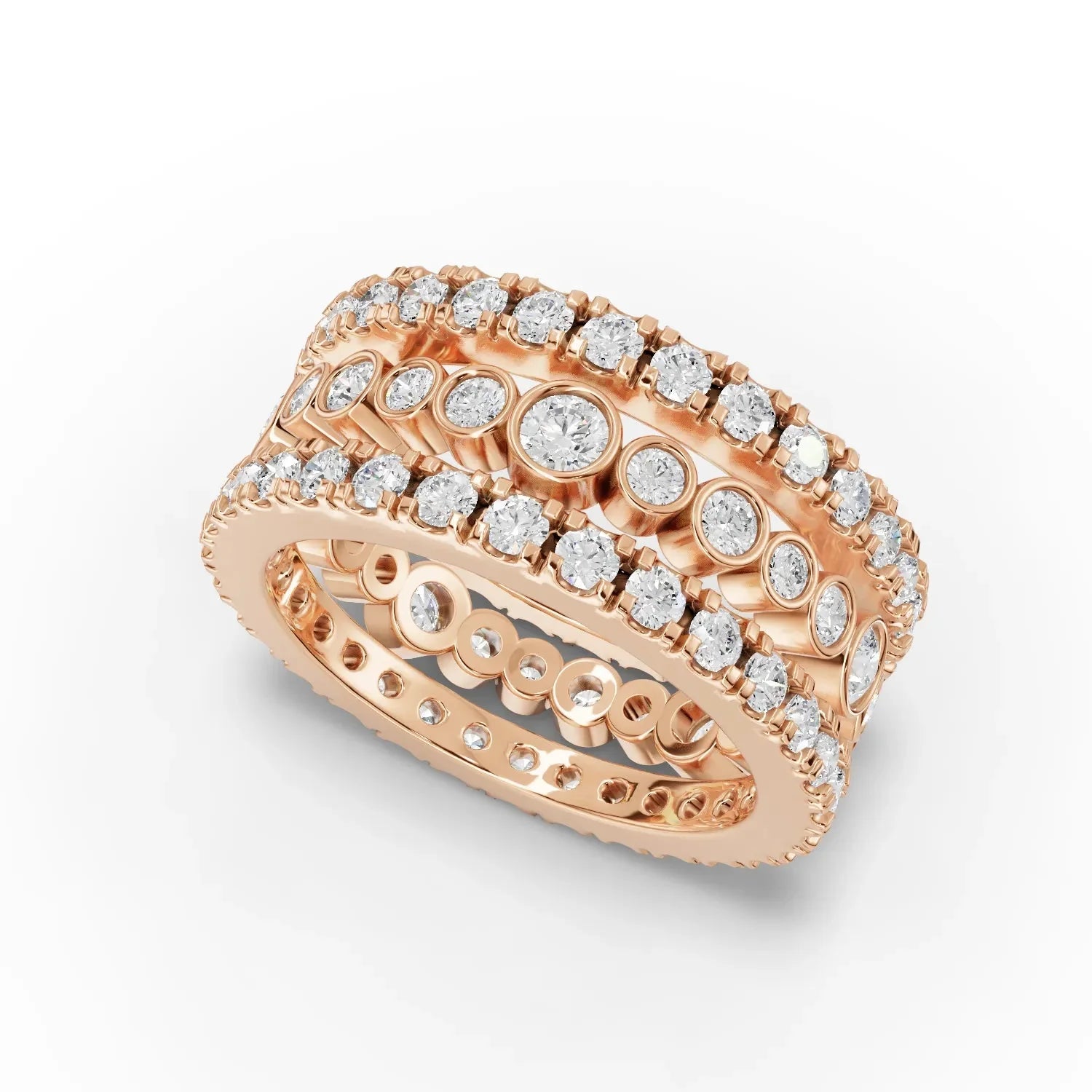 2.3CT Round Lab Diamond Full Eternity Bridal Ring