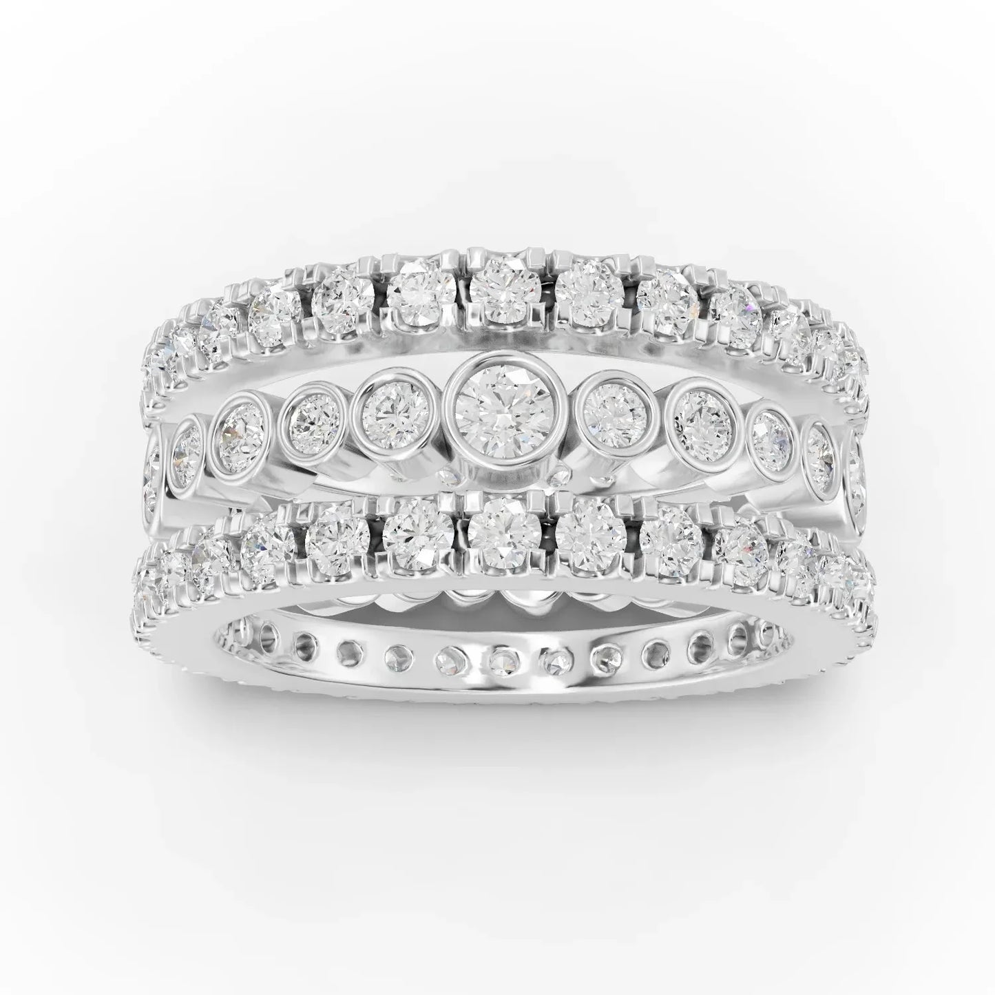 2.3CT Round Lab Diamond Full Eternity Bridal Ring