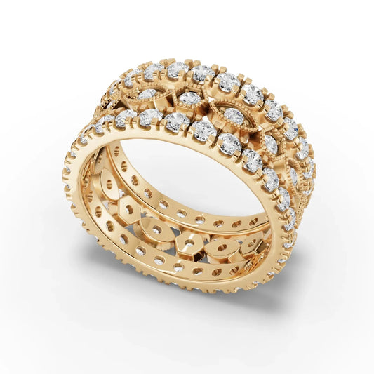 2.3CT Round Lab Diamond Full Eternity Bridal Set Ring