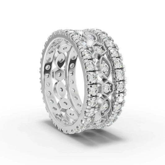 2.3CT Round Lab Diamond Full Eternity Bridal Set Ring