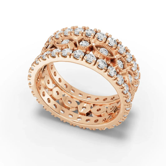2.3CT Round Lab Diamond Full Eternity Bridal Set Ring