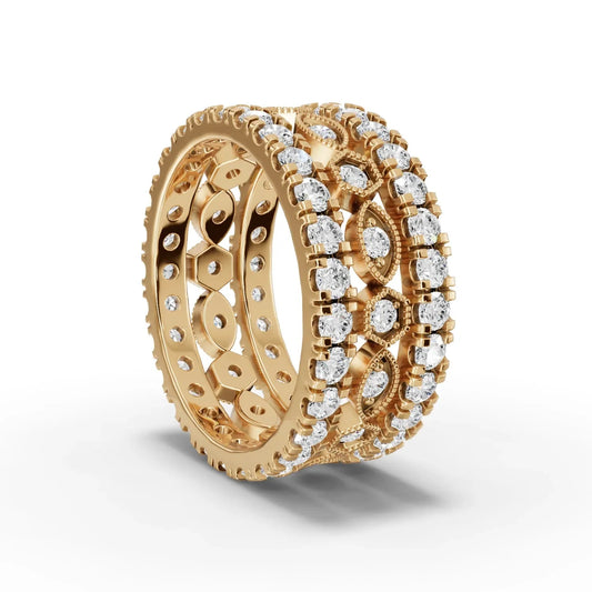 2.3CT Round Lab Diamond Full Eternity Bridal Set Ring
