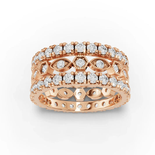 2.3CT Round Lab Diamond Full Eternity Bridal Set Ring