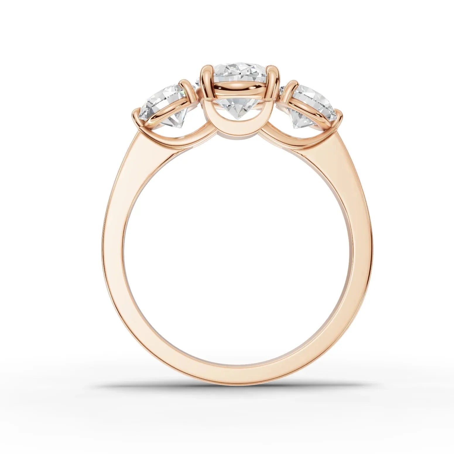 2.5CT Oval Lab Diamond Three Stone Engagement Ring