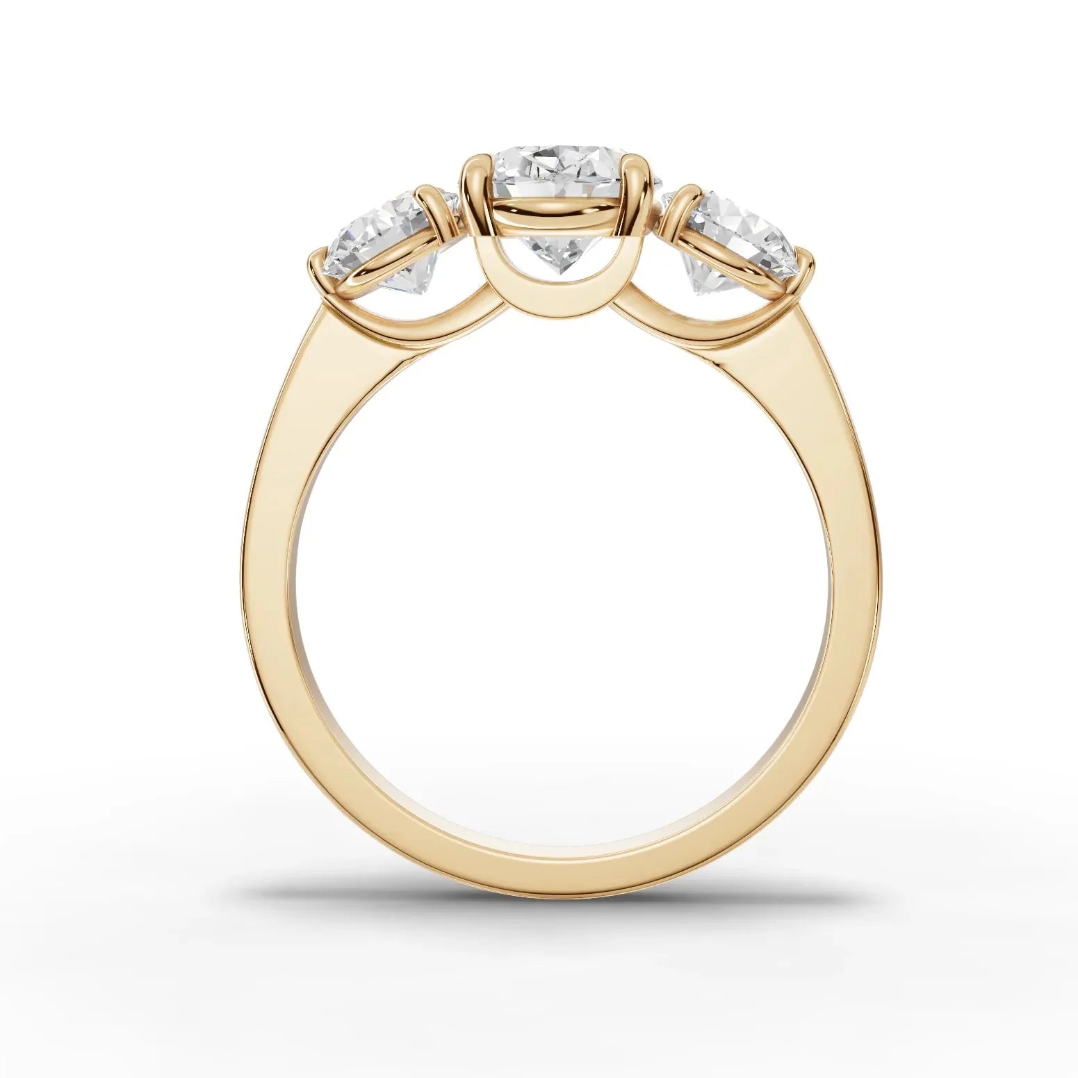 2.5CT Oval Lab Diamond Three Stone Engagement Ring