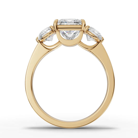 2.5CT Princess Lab Diamond Three Stone Engagement Ring