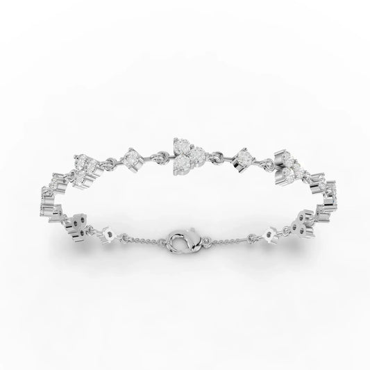 2.64CT Round Lab Diamond Floral Bracelet