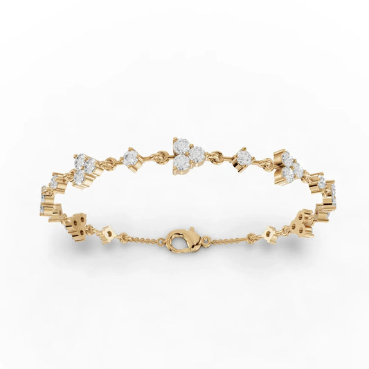2.64CT Round Lab Diamond Floral Bracelet