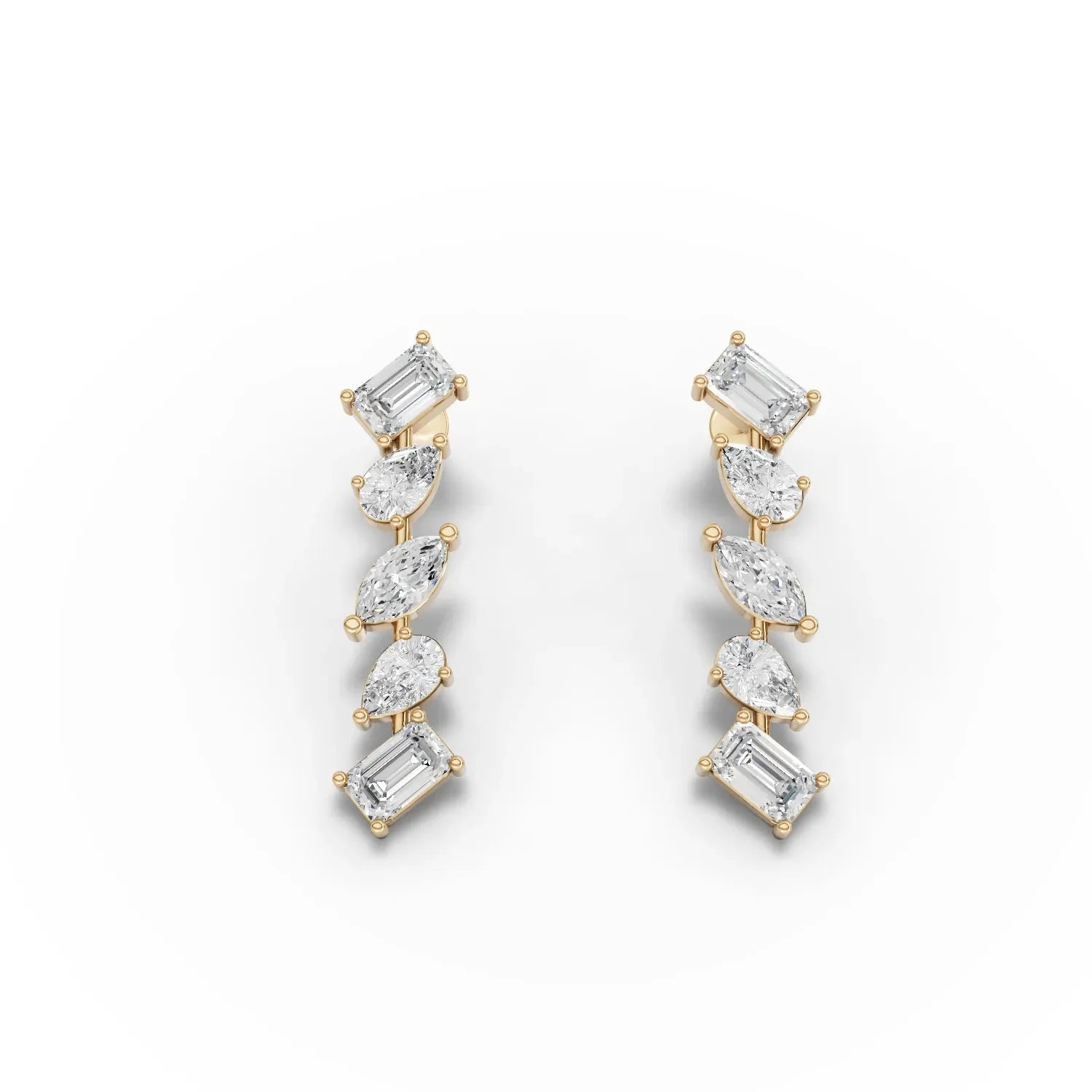 2.66CT Marquise Pear Emerald Lab Diamond Premium Drop Earrings