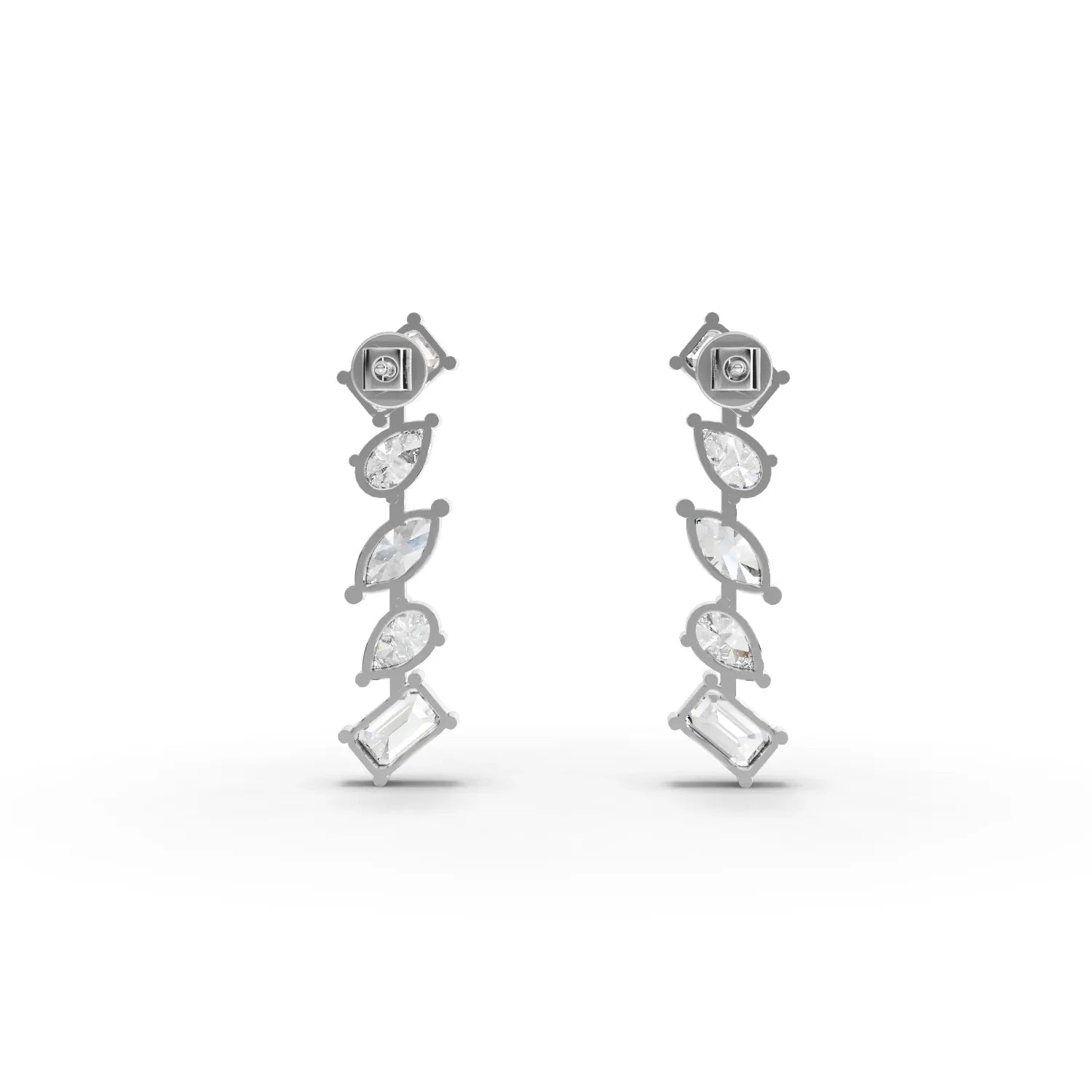 2.66CT Marquise Pear Emerald Lab Diamond Premium Drop Earrings