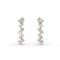 2.66CT Marquise Pear Emerald Lab Diamond Premium Drop Earrings