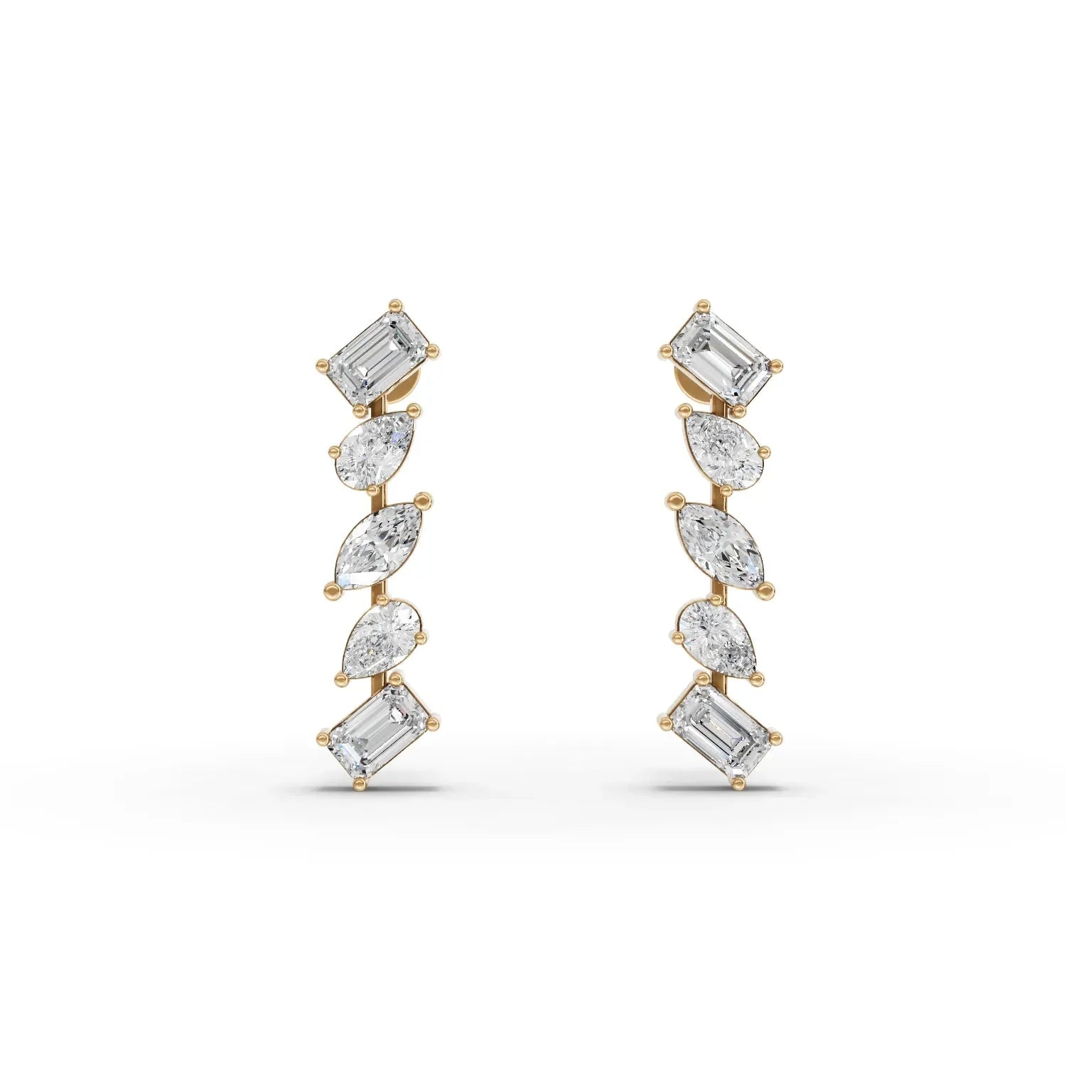 2.66CT Marquise Pear Emerald Lab Diamond Premium Drop Earrings