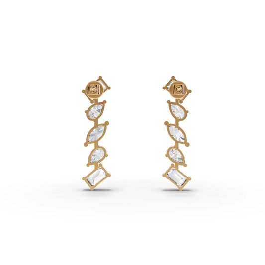 2.66CT Marquise Pear Emerald Lab Diamond Premium Drop Earrings