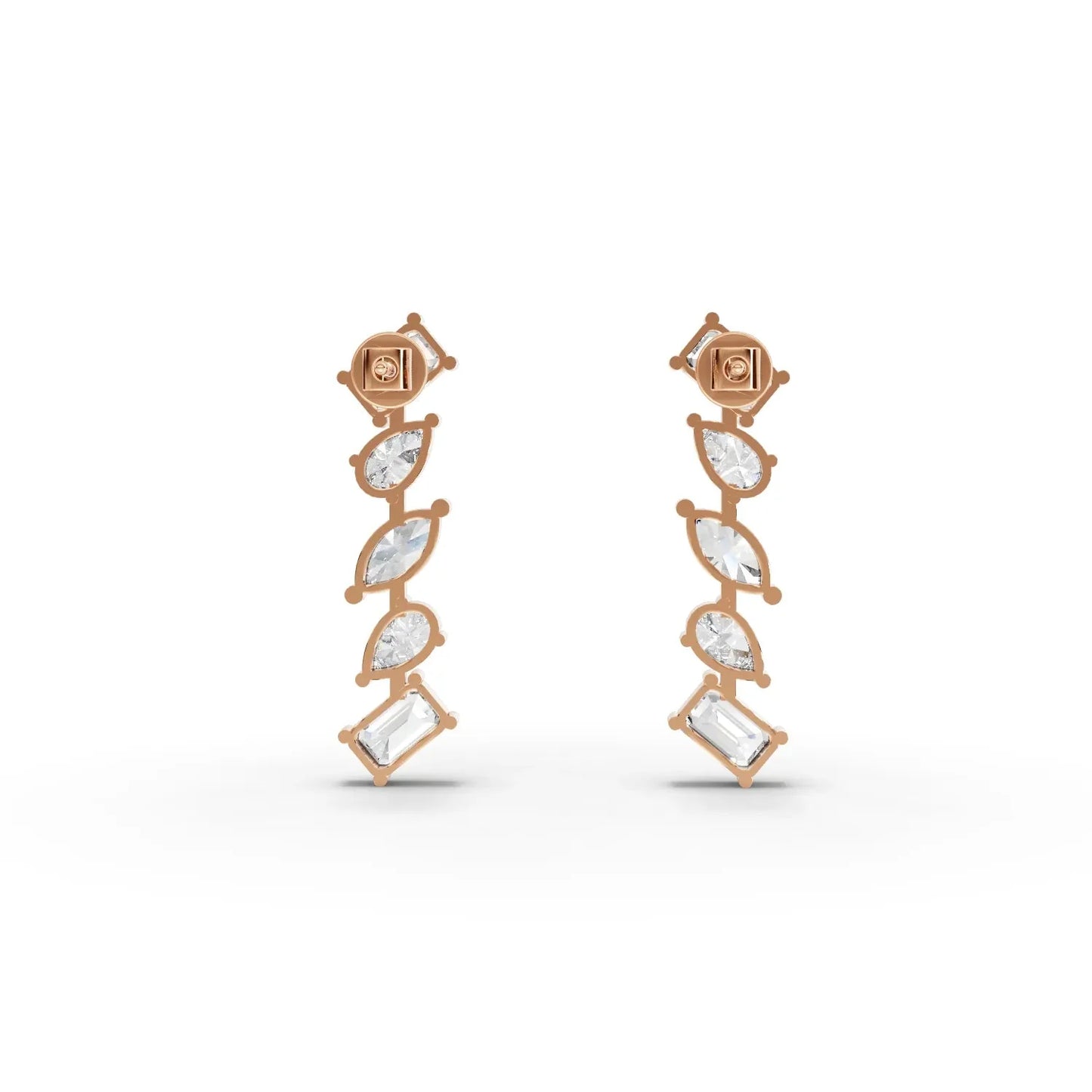 2.66CT Marquise Pear Emerald Lab Diamond Premium Drop Earrings