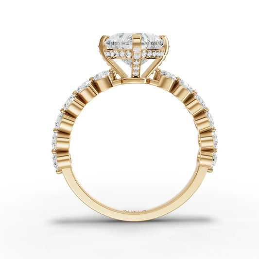 2.84CT Heart Lab Diamond Premium Accent Engagement Ring