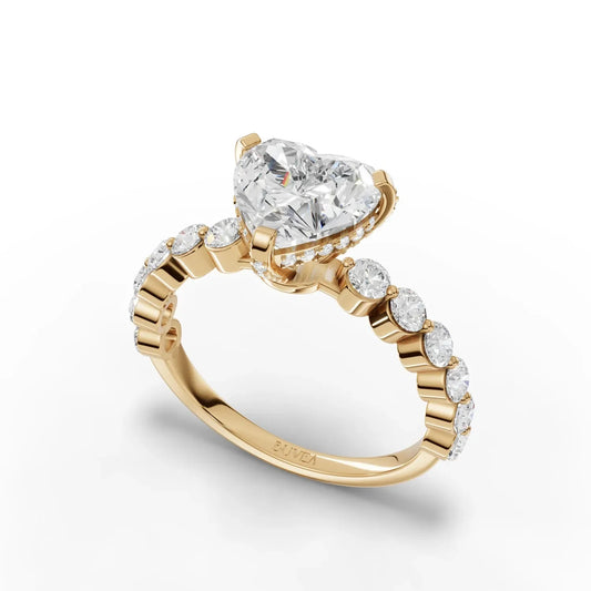2.84CT Heart Lab Diamond Premium Accent Engagement Ring