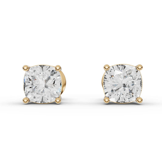2CT Cushion Lab Diamond Stud Earrings
