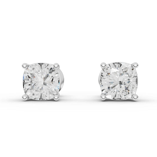 2CT Cushion Lab Diamond Stud Earrings