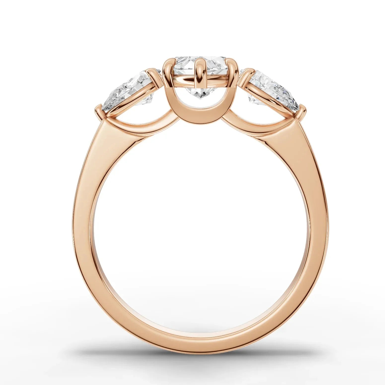 2CT Marquise Lab Diamond Three Stone Engagement Ring