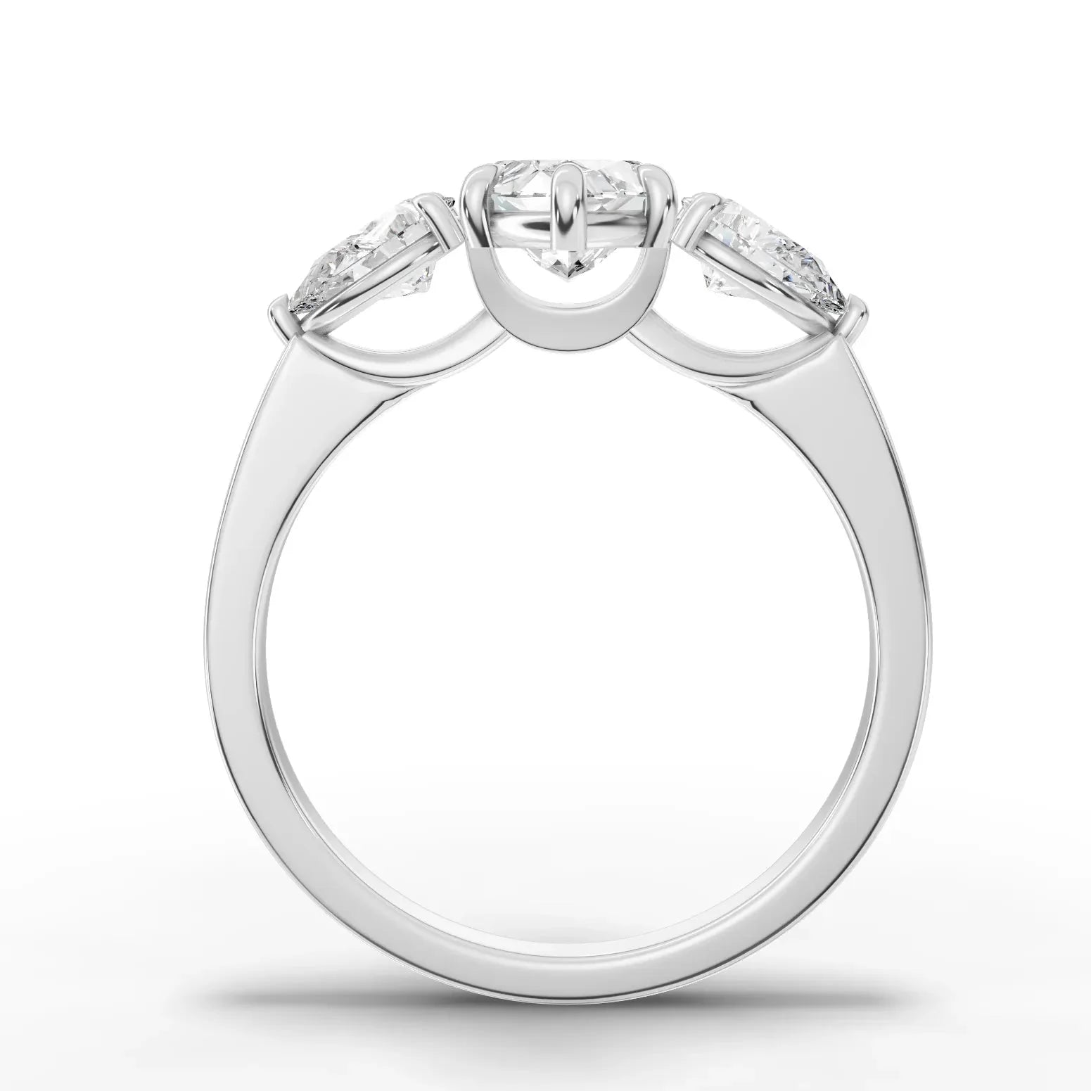 2CT Marquise Lab Diamond Three Stone Engagement Ring