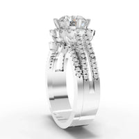 2CT Round Lab Diamond Premium Double Halo Engagement Ring