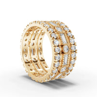 3.02CT Baguette Round Lab Diamond Bridal Set Ring