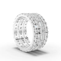 3.02CT Baguette Round Lab Diamond Bridal Set Ring
