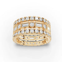 3.02CT Baguette Round Lab Diamond Bridal Set Ring
