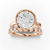 3.79CT Round Lab Diamond Bridal Set Ring