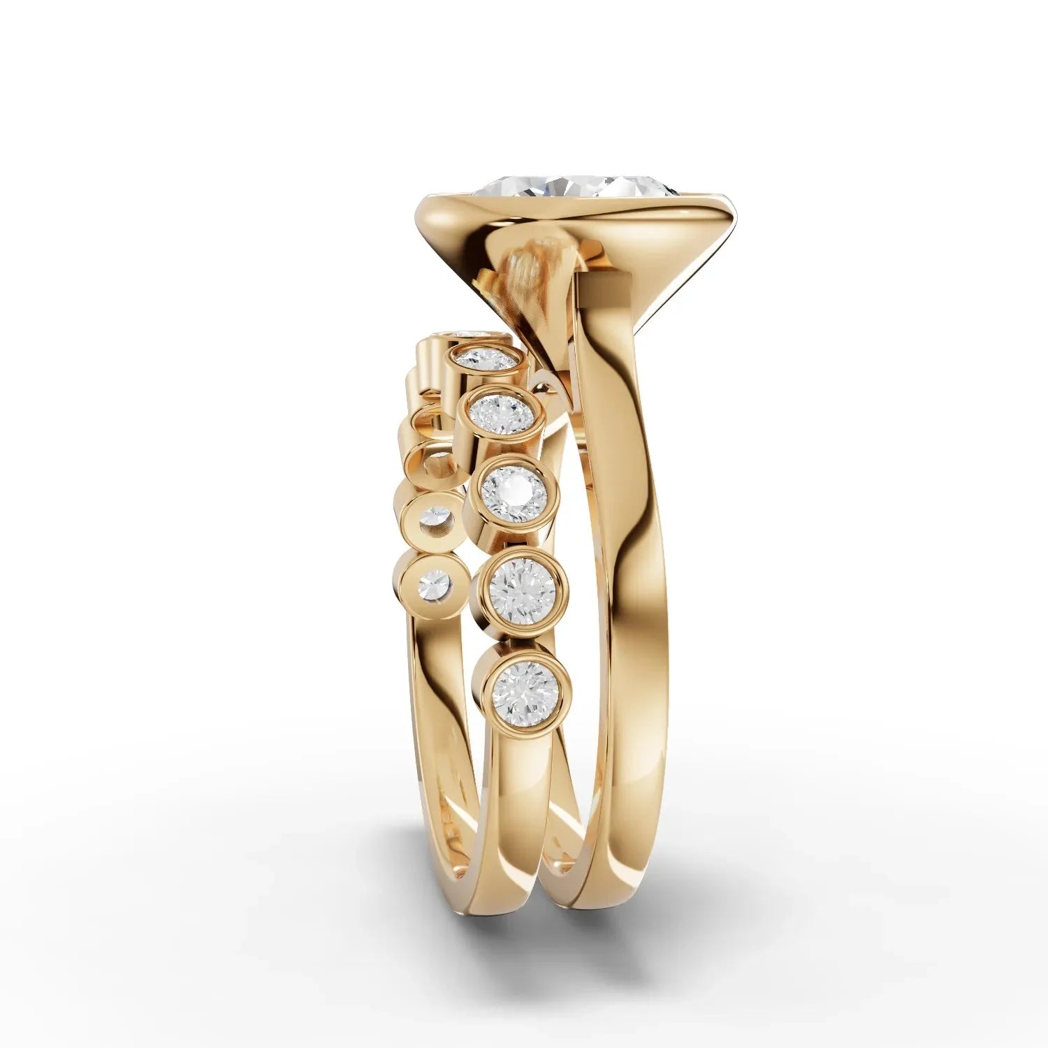 3.79CT Round Lab Diamond Bridal Set Ring