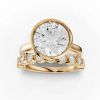 3.79CT Round Lab Diamond Bridal Set Ring