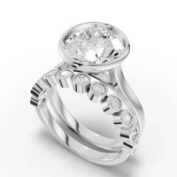3.79CT Round Lab Diamond Bridal Set Ring