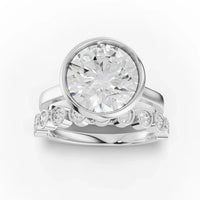 3.79CT Round Lab Diamond Bridal Set Ring