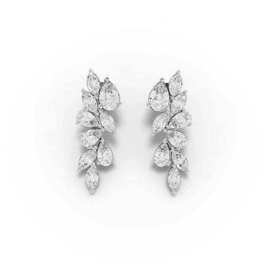 3.9CT Marquise Pear Lab Diamond Drop Earrings