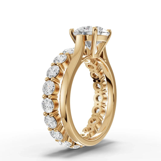 3.9CT Round Lab Diamond Bridal Set Ring