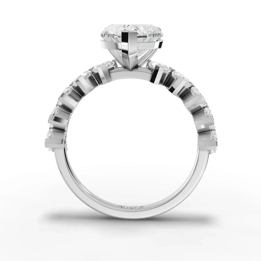 3CT Heart Lab Diamond Premium Accent Engagement Ring