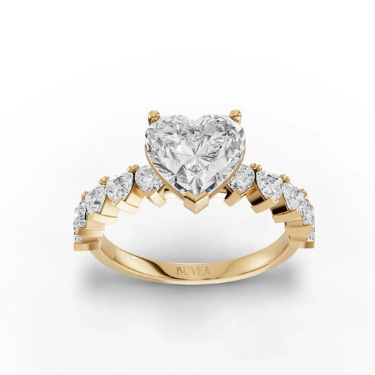 3CT Heart Lab Diamond Premium Accent Engagement Ring