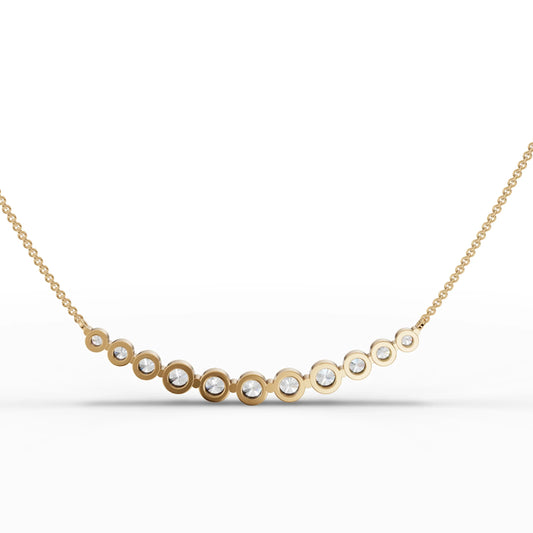 4.06CT Round Lab Diamond Circular Wave Chain Pendant