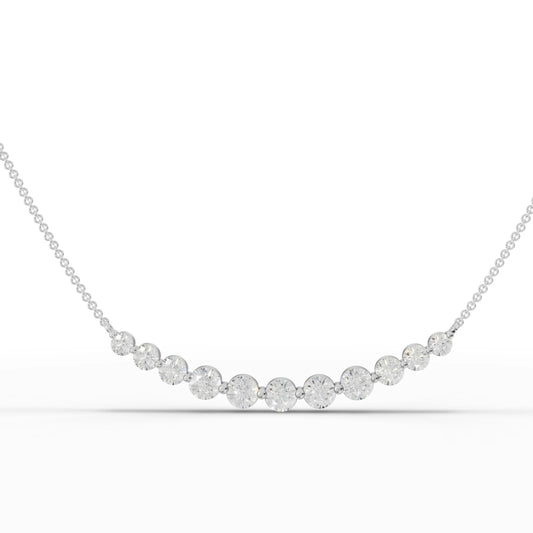 4.06CT Round Lab Diamond Circular Wave Chain Pendant