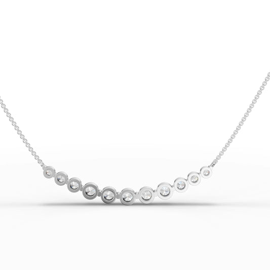 4.06CT Round Lab Diamond Circular Wave Chain Pendant